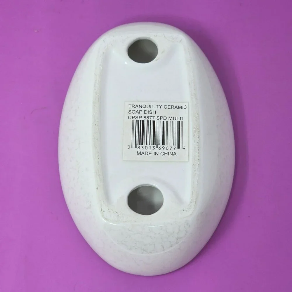 Croscill Tranquility‎ Oval Ceramic Soap Dish With Floral Design Made In China